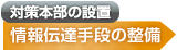 対策本部の設置 情報伝達手段の整備