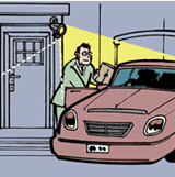 図:玄関を出たときに車を照らす