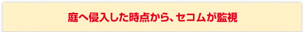 庭へ侵入した時点から、セコムが監視