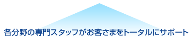 各分野の専門スタッフがお客さまをトータルにサポート