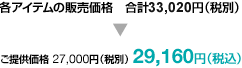 各アイテムの販売価格 合計34,150円(税別)→ご提供価格 27,000円(税別)(送料込)