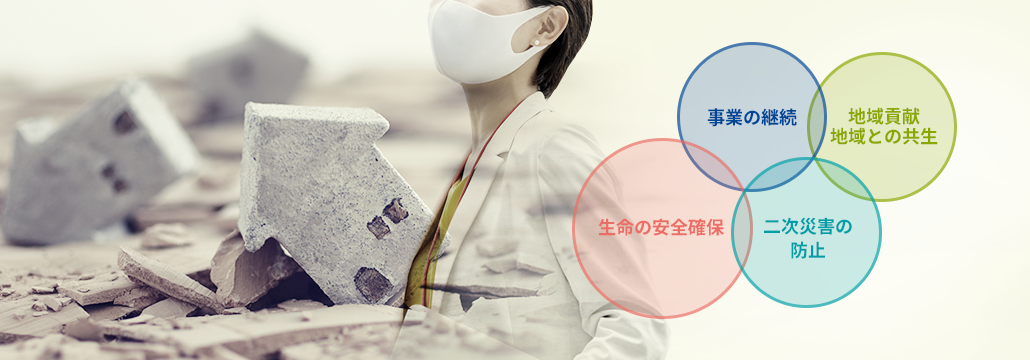 事業の継続 地域貢献地域との共生 生命の安全確保 二次災害の防止
