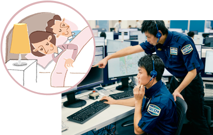 仮に異常に気づかなくても、自動的にセコムへ通報