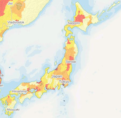 図:WRI Aqueductを用いた水リスク分析