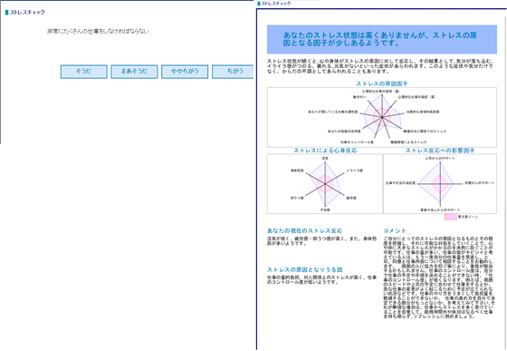 「セコムあんしんストレスチェックサービス」の画面イメージ