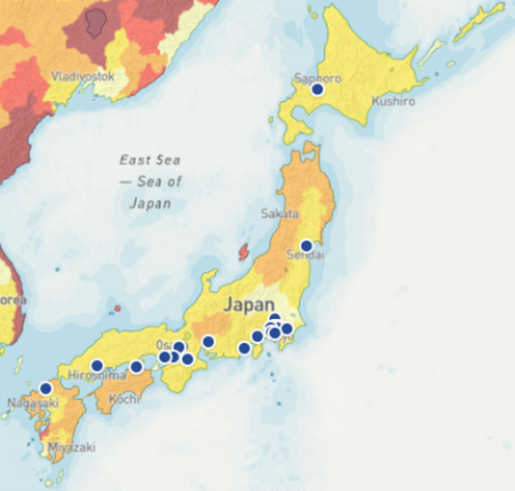 図：WRI Aqueductを用いた水リスク分析