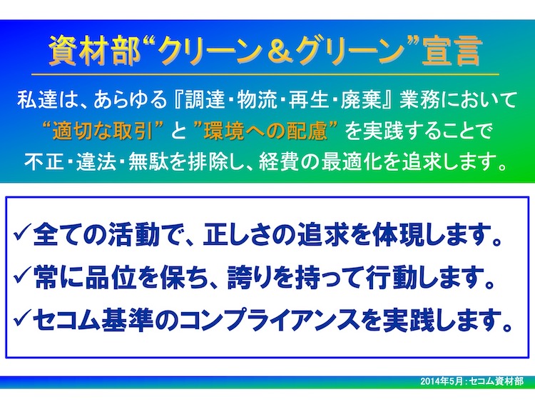 図：“クリーン＆グリーン”宣言のカード