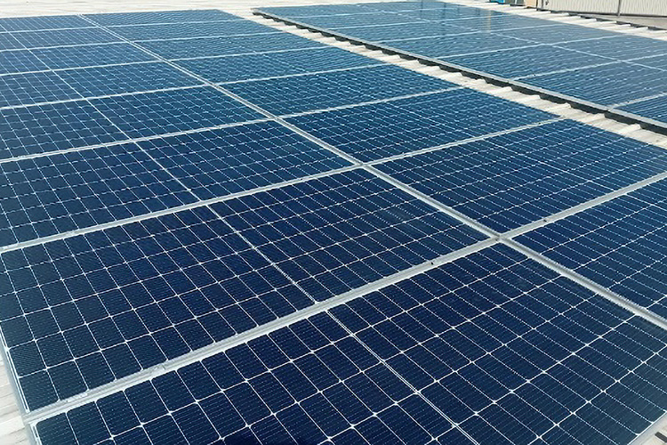 写真:イギリスのハルのオフィスに設置している太陽光パネル