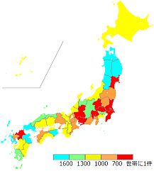 都道府県別の住宅侵入盗の割合(2012)(警察庁と総務省のデータから算出)