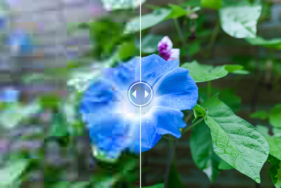 写真：解像度と必要なデータ容量の関係