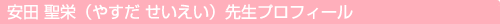 安田 聖栄（やすだ せいえい）先生プロフィール