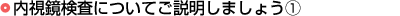 内視鏡検査についてご説明しましょう(1)