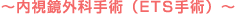～内視鏡外科手術（ETS手術）～