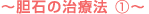 ～胆石の治療法 (1)～