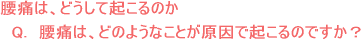 毎日の生活を見直して、腰痛フリーに
