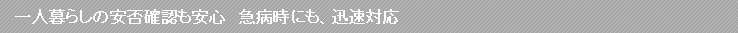 一人暮らしの安否確認も安心