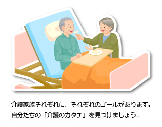 介護家族それぞれに、それぞれのゴールがあります。自分たちの「介護のカタチ」を見つけましょう。