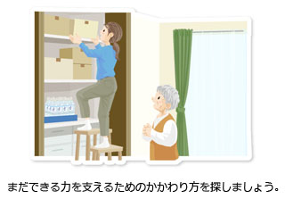 まだできる力を支えるためのかかわり方を探しましょう。