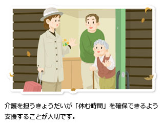 介護を担うきょうだいが「休む時間」を確保できるよう支援することが大切です。