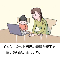 インターネット利用の練習を親子で一緒に取り組みましょう。