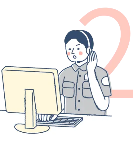 イラスト：コントロールセンターから緊急対処員に指示を出す様子