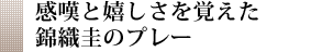 感嘆と嬉しさを覚えた錦織圭のプレー