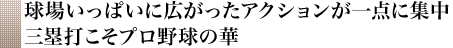 球場いっぱいに広がったアクションが一点に集中三塁打こそプロ野球の華