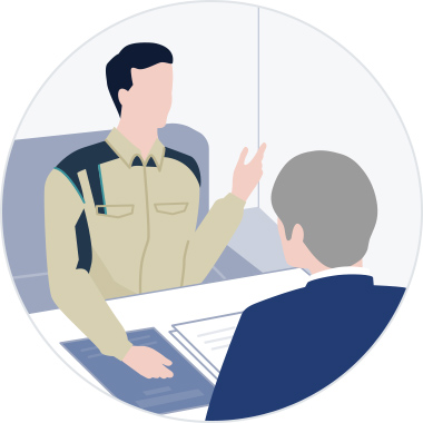 イラスト：お客様との打ち合わせ・相談